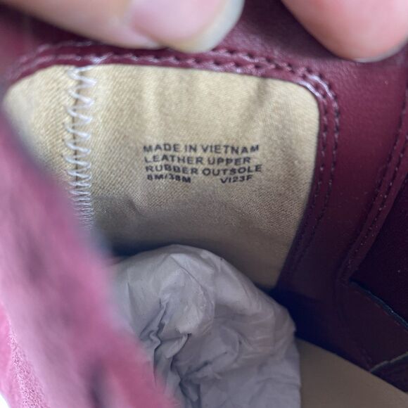 Michael Kors Leather Suede Boots Women Sz 8 Ankle Boots Block Heel Red Wine NEW - Picture 9 of 9